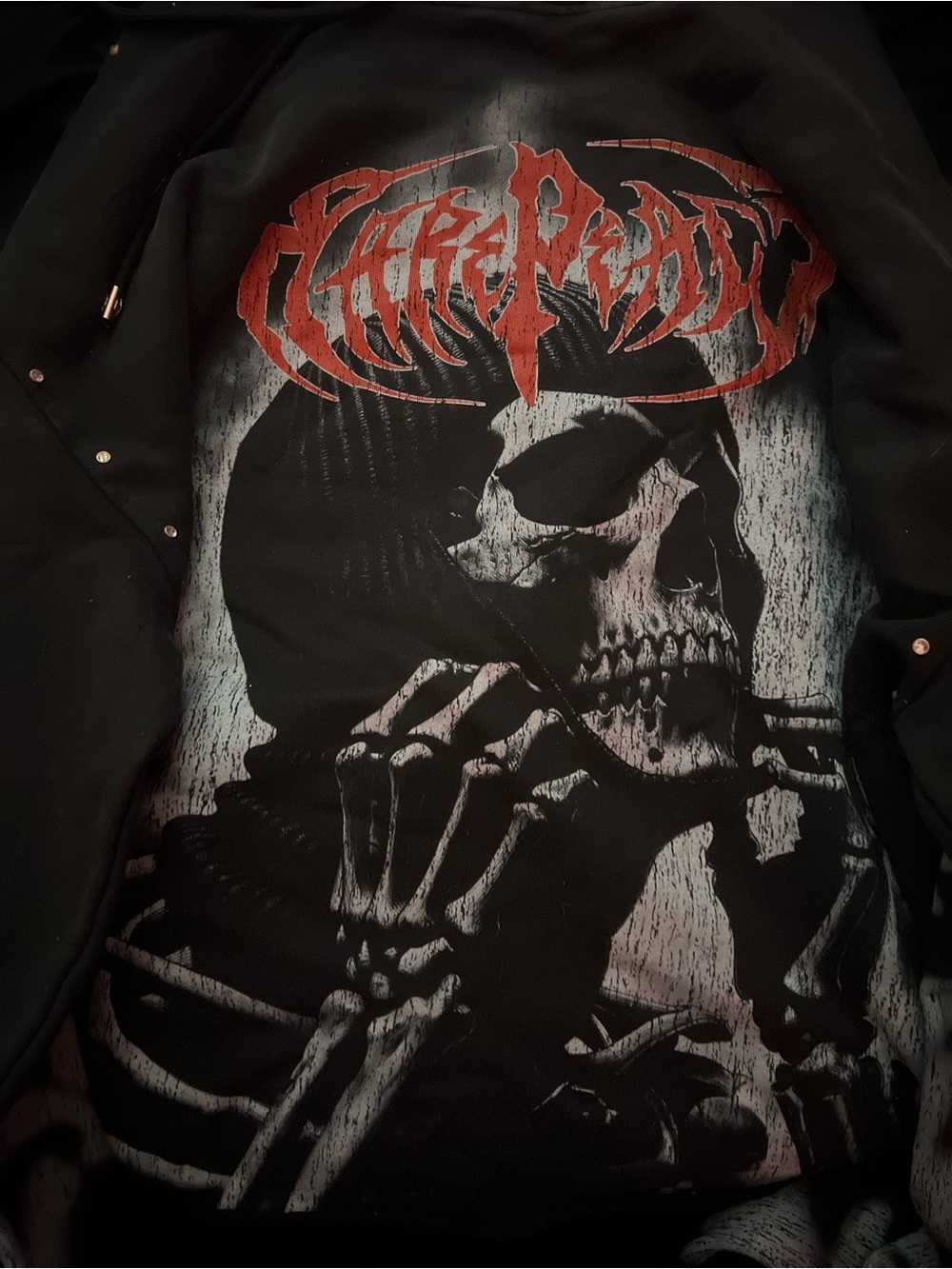Black Graphic Skull Coach Jacket - Black